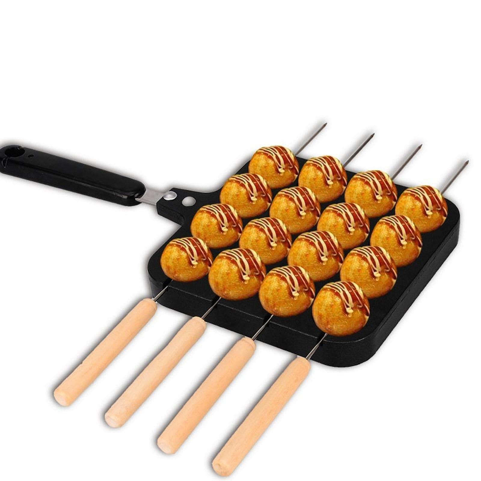 Takoyaki Grill Plate - Takoyaki Izgara Tavası, Çatalı Olan Yapışmaz