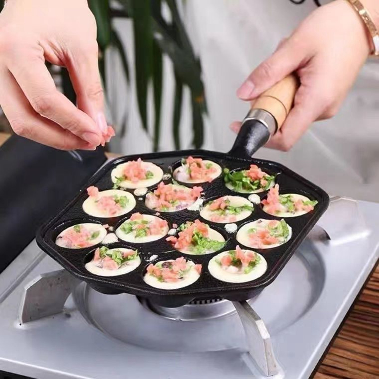 14 delik Takoyaki Pan yapışmaz - Takoyaki Grill Plate incelemesi ve fiyatı